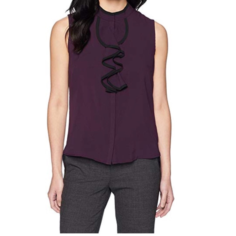 CALVIN KLEIN Women's Ruffle Top - Picture 2 of 5